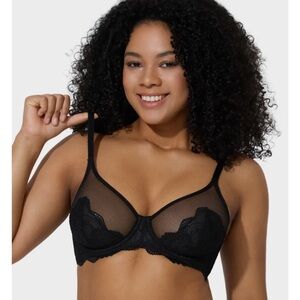 SheCurve Full Coverage Sheer Lace Minimizer Bra